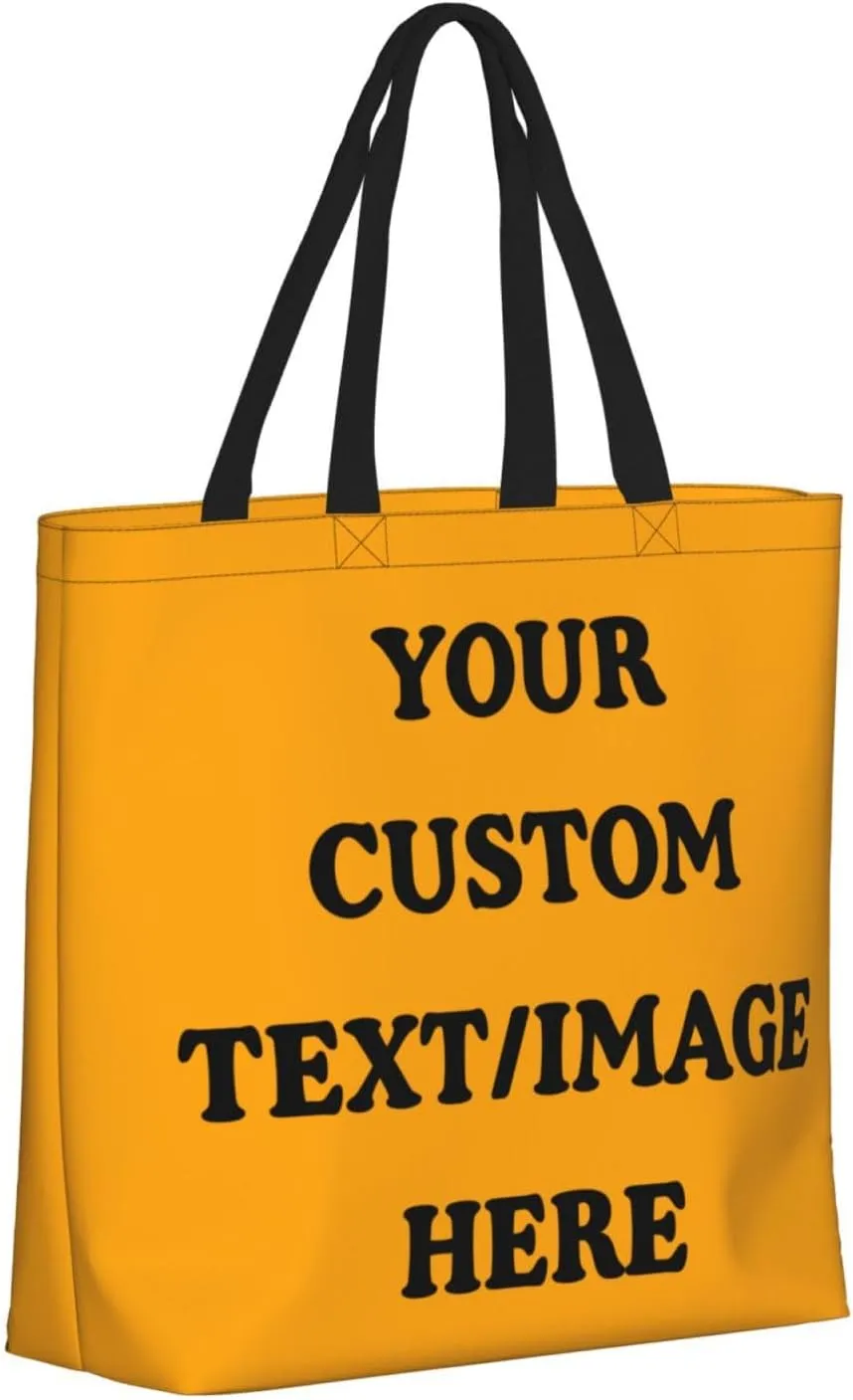 Personalized Custom Tote Bag For Travel, Business, Shopping - Add Your Design - Shoulder Bag For Women