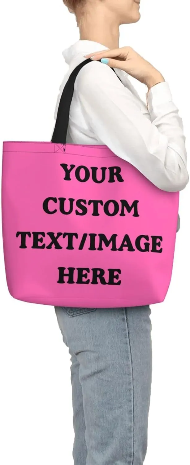 Personalized Custom Tote Bag For Travel, Business, Shopping - Add Your Design - Shoulder Bag For Women