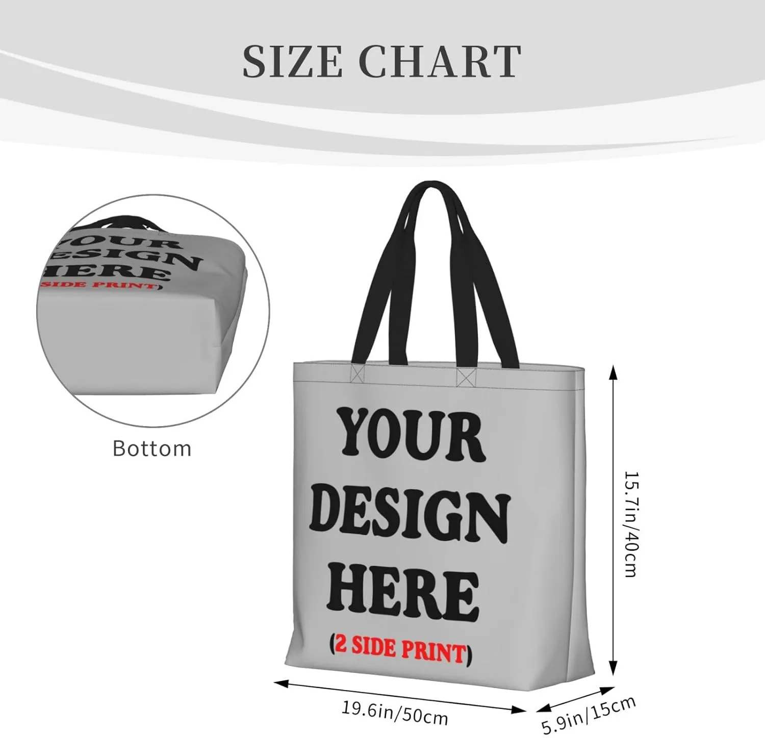 Personalized Custom Tote Bag For Travel, Business, Shopping - Add Your Design - Shoulder Bag For Women