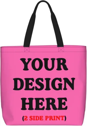Personalized Custom Tote Bag For Travel, Business, Shopping - Add Your Design - Shoulder Bag For Women