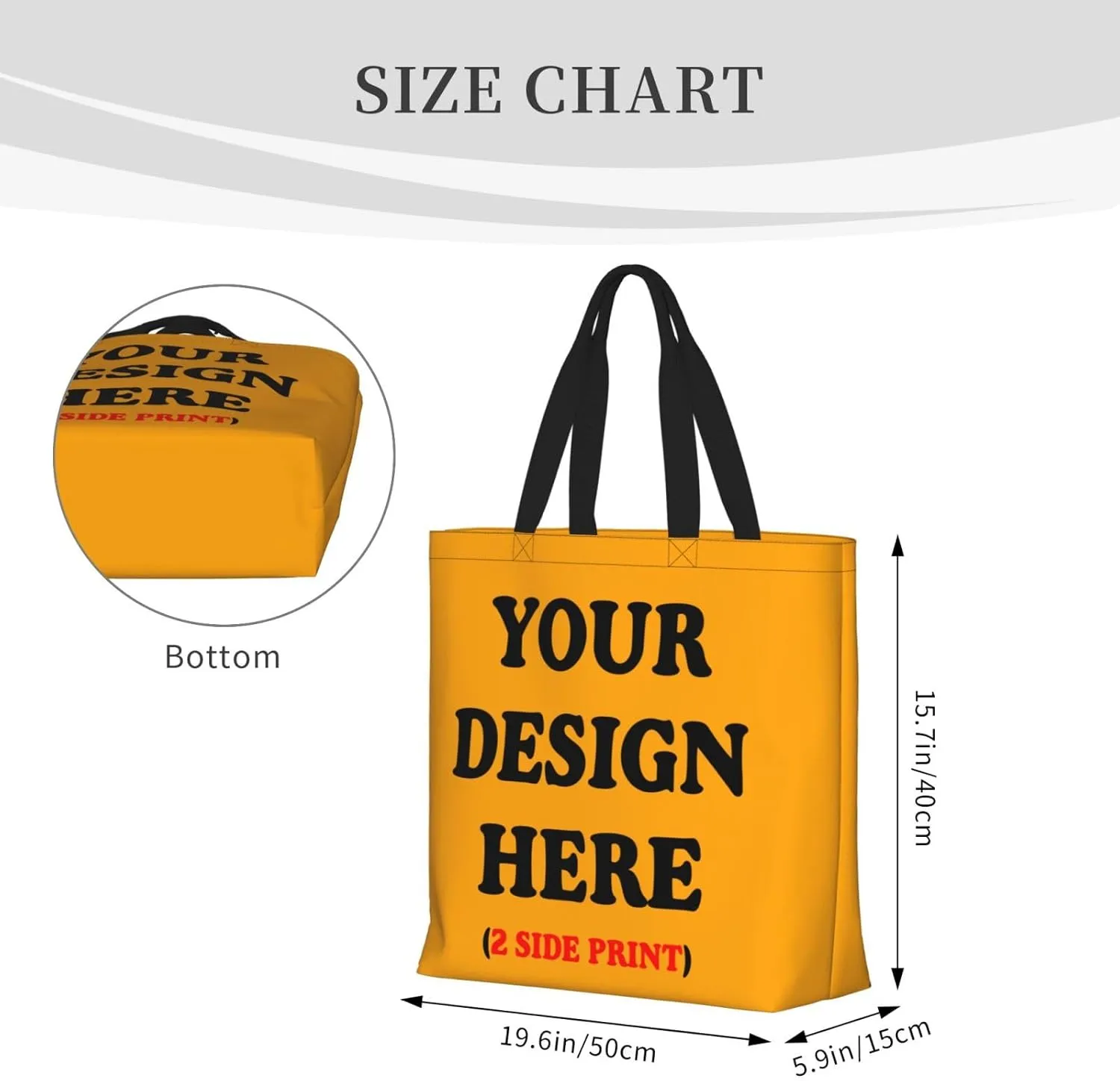 Personalized Custom Tote Bag For Travel, Business, Shopping - Add Your Design - Shoulder Bag For Women