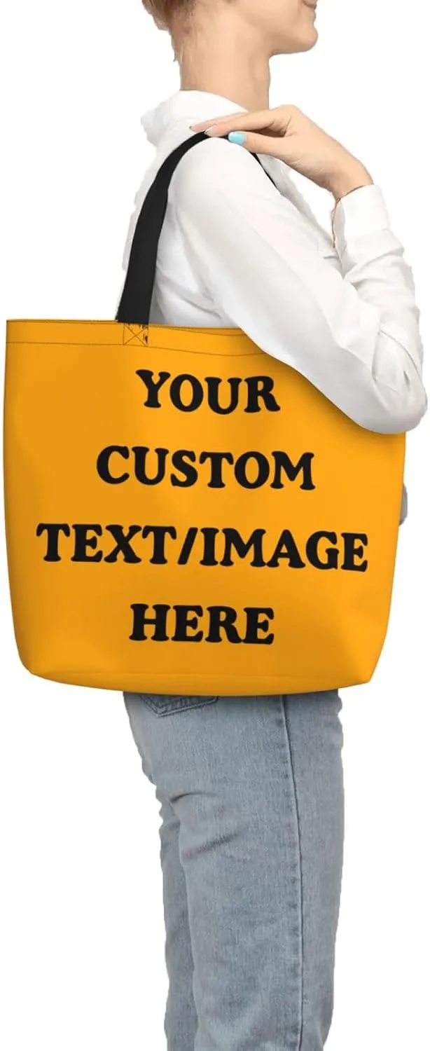 Personalized Custom Tote Bag For Travel, Business, Shopping - Add Your Design - Shoulder Bag For Women