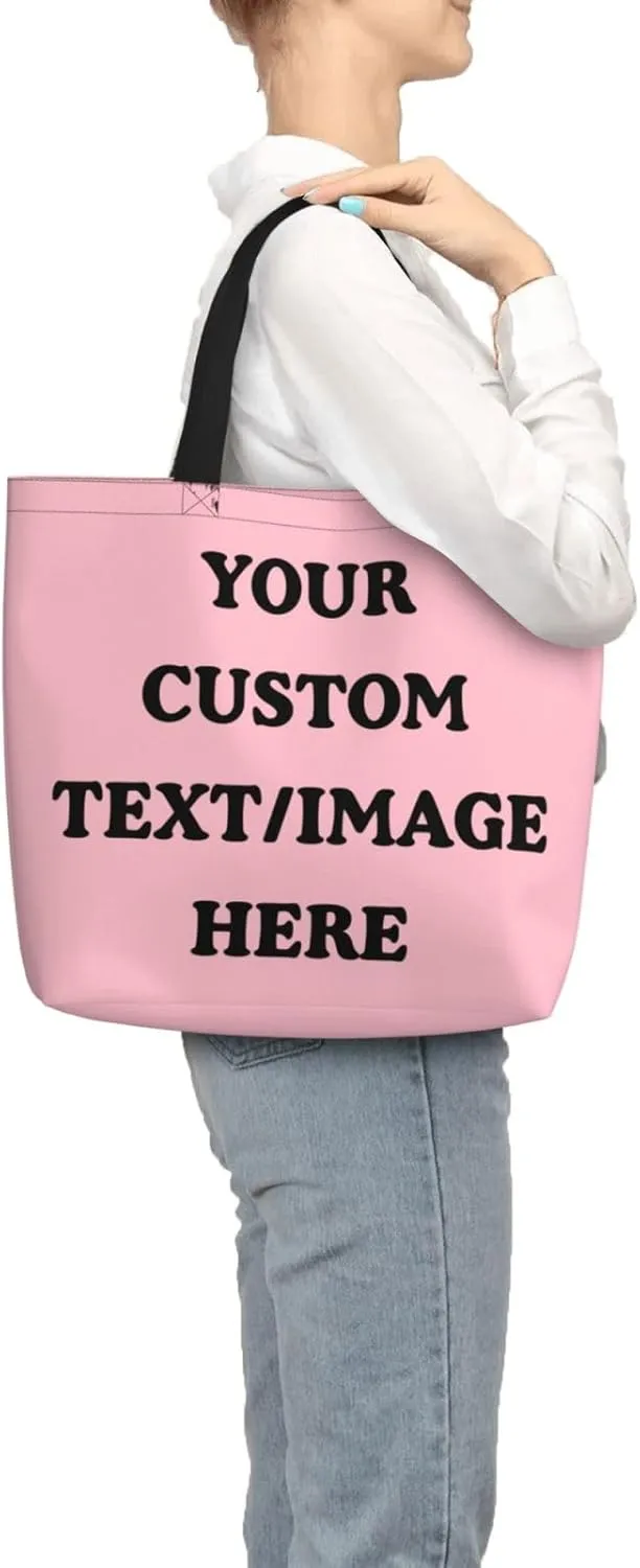 Personalized Custom Tote Bag For Travel, Business, Shopping - Add Your Design - Shoulder Bag For Women
