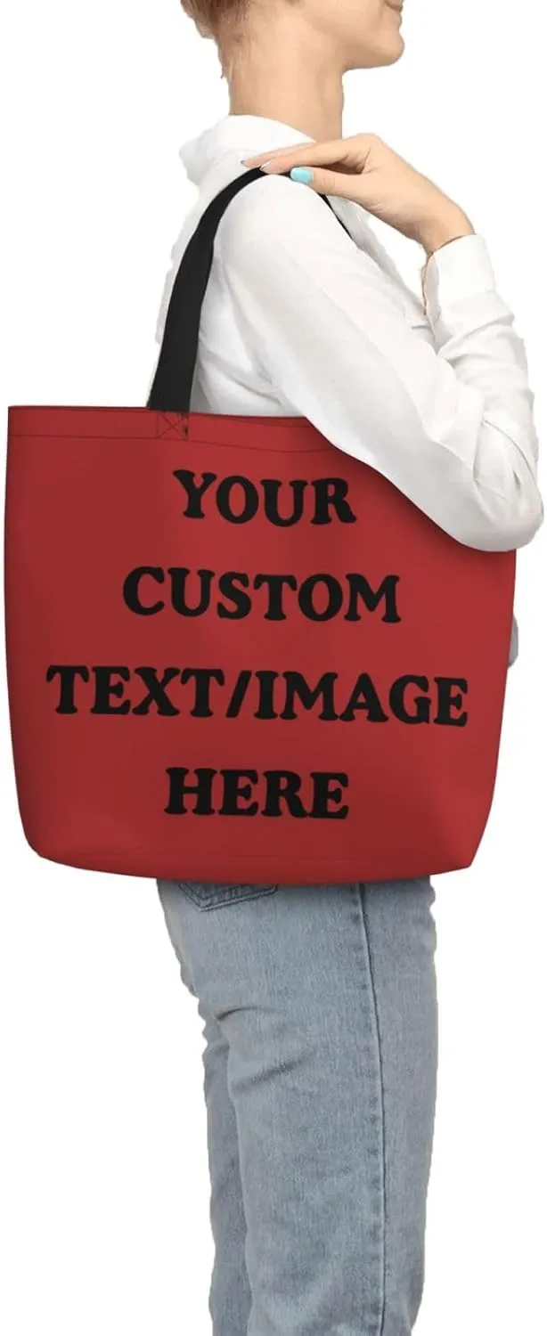 Personalized Custom Tote Bag For Travel, Business, Shopping - Add Your Design - Shoulder Bag For Women