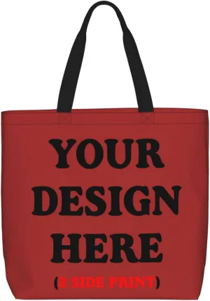 Personalized Custom Tote Bag For Travel, Business, Shopping - Add Your Design - Shoulder Bag For Women