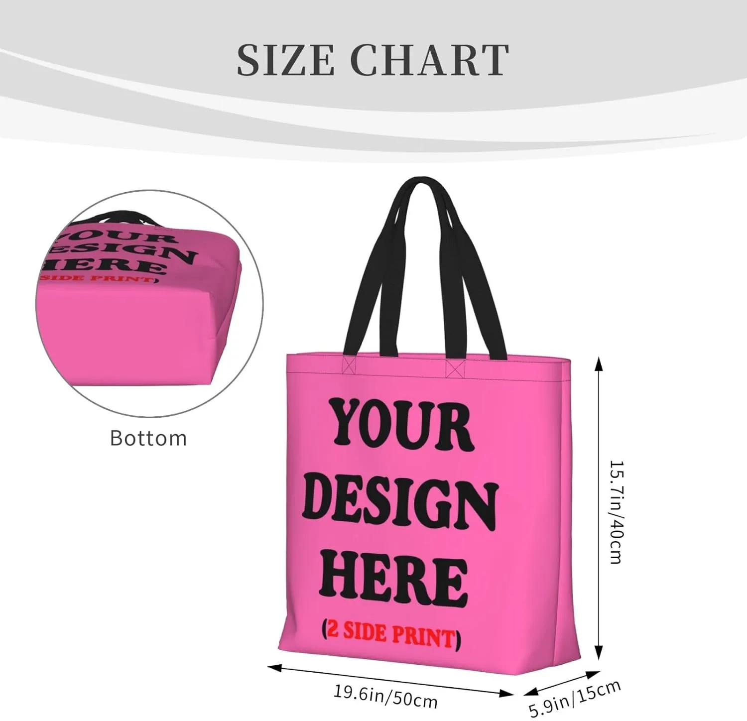 Personalized Custom Tote Bag For Travel, Business, Shopping - Add Your Design - Shoulder Bag For Women