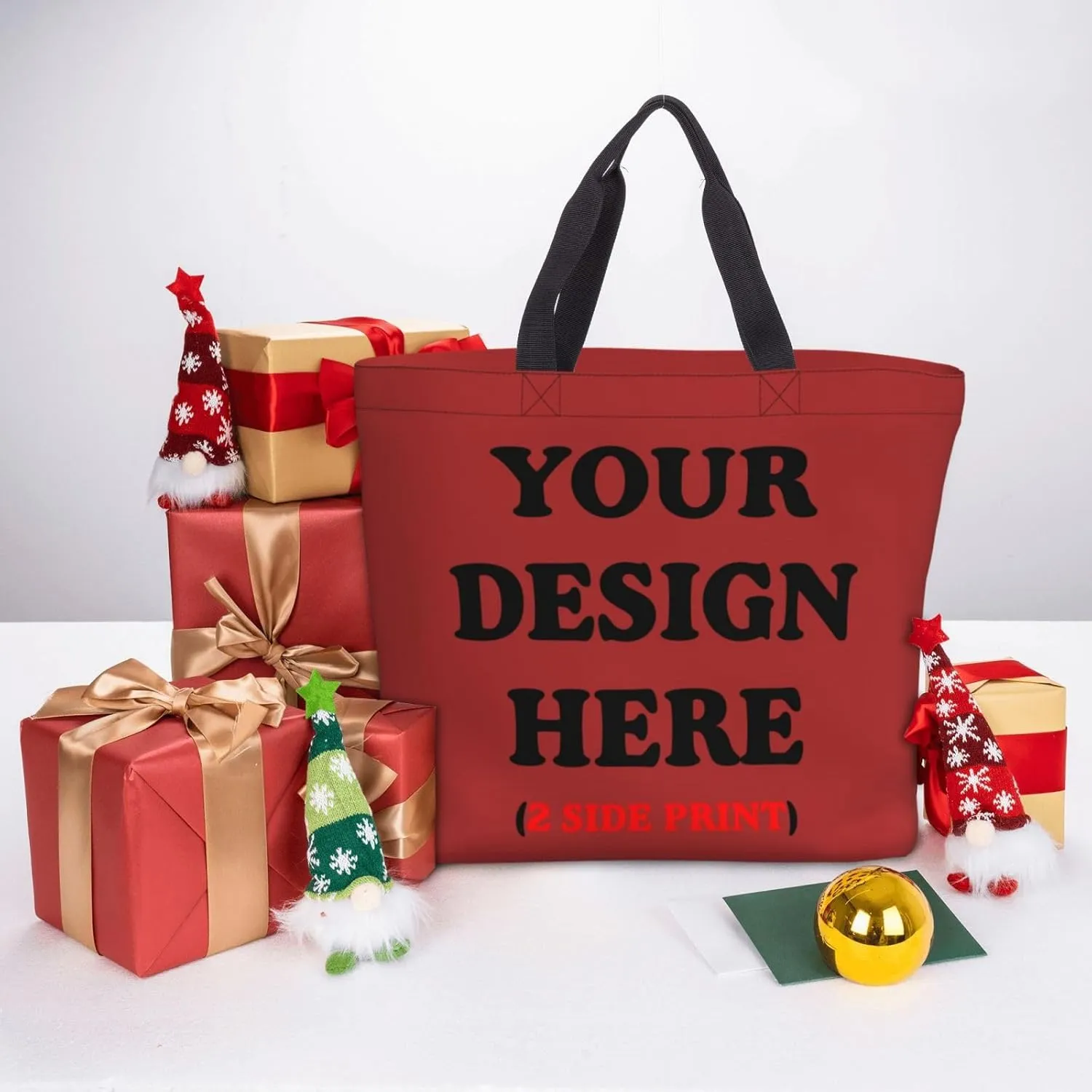 Personalized Custom Tote Bag For Travel, Business, Shopping - Add Your Design - Shoulder Bag For Women