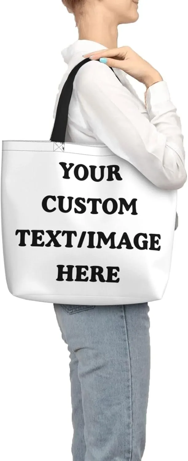 Personalized Custom Tote Bag For Travel, Business, Shopping - Add Your Design - Shoulder Bag For Women