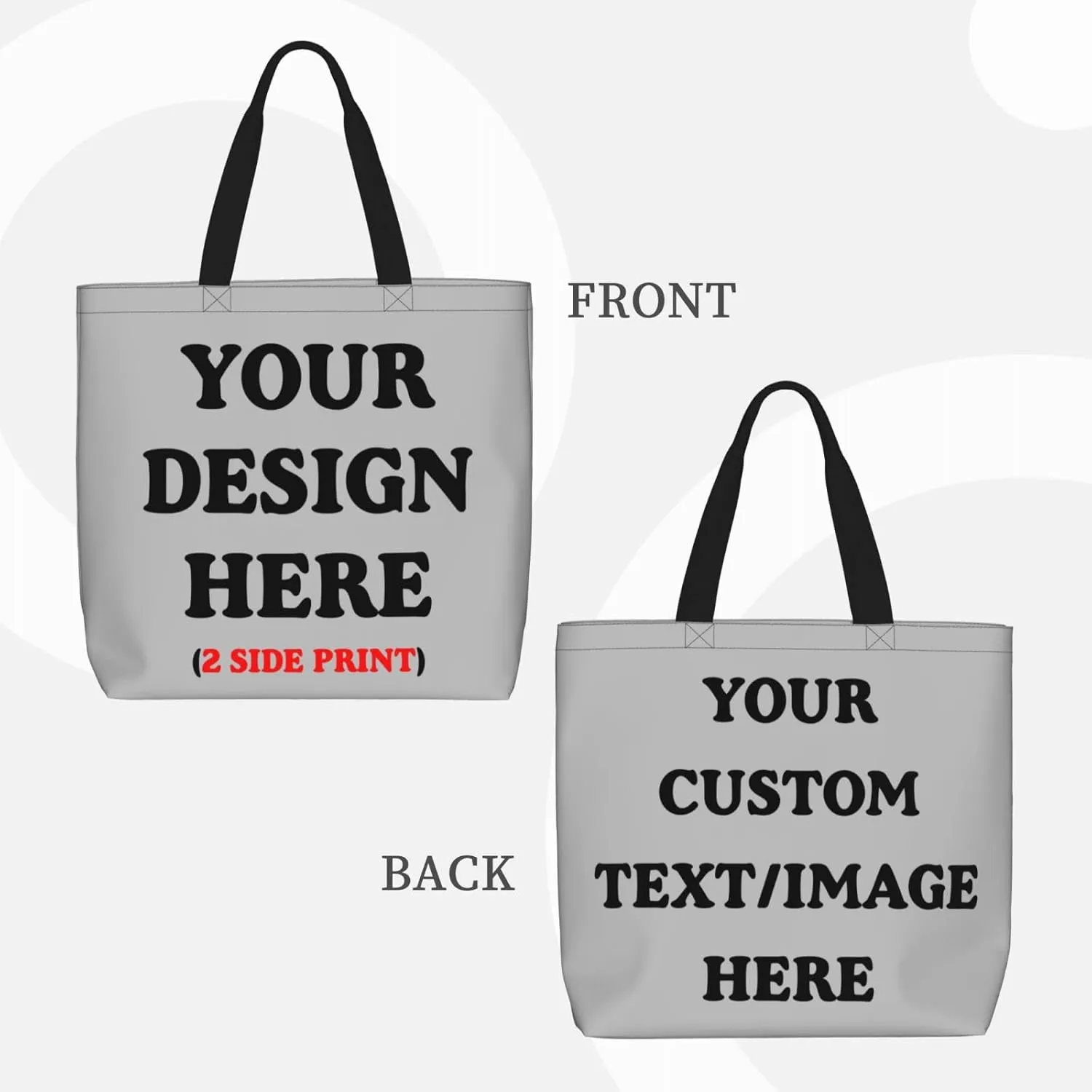 Personalized Custom Tote Bag For Travel, Business, Shopping - Add Your Design - Shoulder Bag For Women