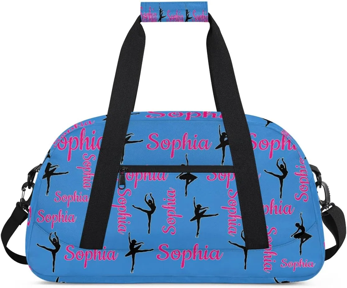 Personalized Dance Bag Ballet Sport Duffel Bag for Dancer Custom Dance Overnight Weekender Bags Blue Personalized Gifts