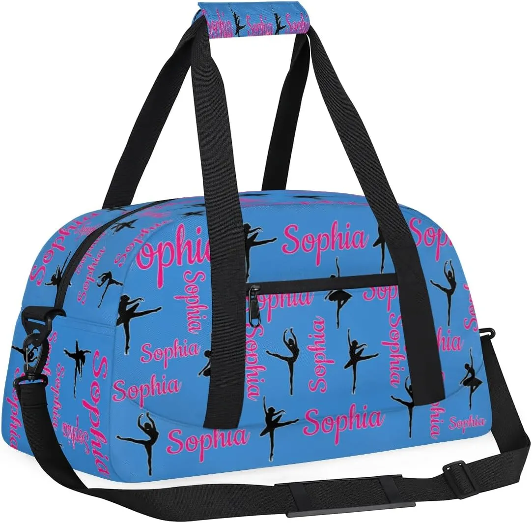 Personalized Dance Bag Ballet Sport Duffel Bag for Dancer Custom Dance Overnight Weekender Bags Blue Personalized Gifts
