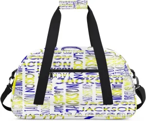 Personalized Dance Bag Duffel Bag for Girl, Custom Sport Gym Bag for Boy, Ballet Bag Weekender Bags Travel Duffel Bag Gift for Kids Gradation Blue Yellow