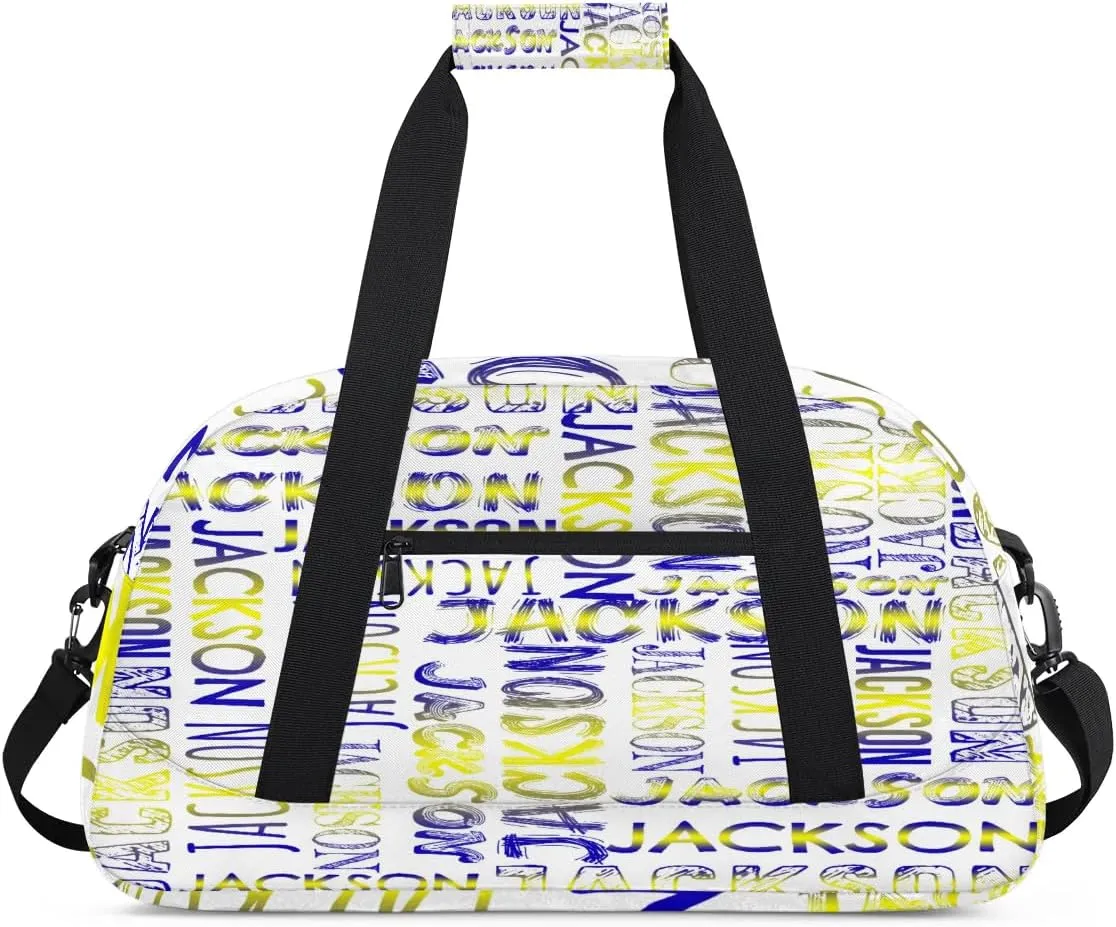Personalized Dance Bag Duffel Bag for Girl, Custom Sport Gym Bag for Boy, Ballet Bag Weekender Bags Travel Duffel Bag Gift for Kids Gradation Blue Yellow