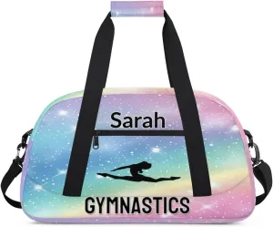Personalized Dance Bag Gym Bag, Custom Gymnastics Sports Duffel Bags Weekender Bags Travel Duffel Bag Custom Neme Gymnastics Ballet Bag Gradient Sparkle