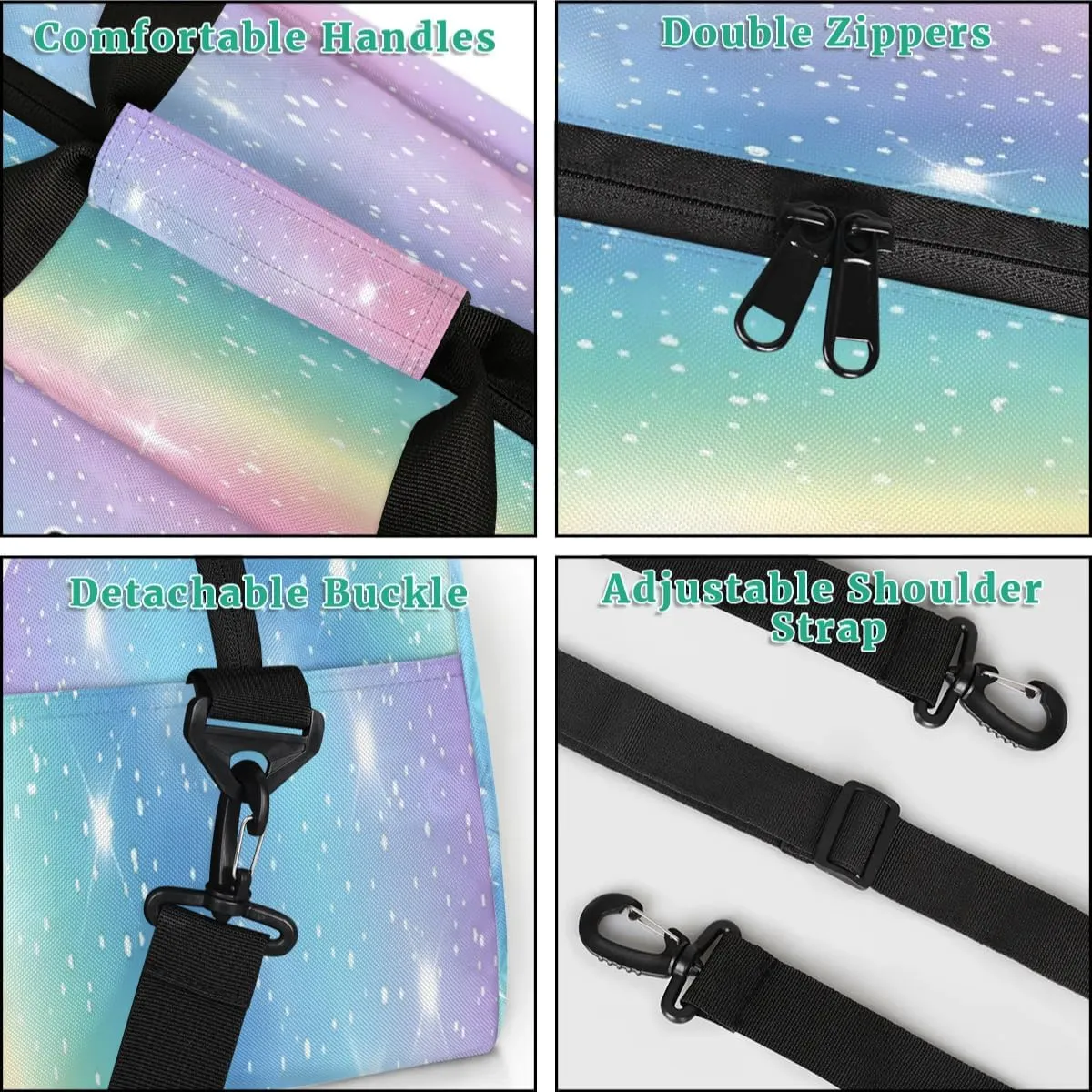 Personalized Dance Bag Gym Bag, Custom Gymnastics Sports Duffel Bags Weekender Bags Travel Duffel Bag Custom Neme Gymnastics Ballet Bag Gradient Sparkle
