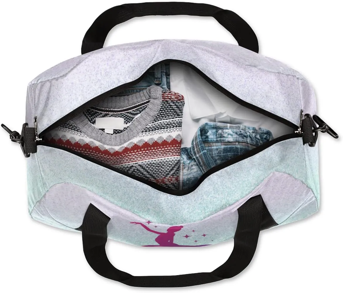 Personalized Dance Bag Gym Bag for Girl, Custom Sport Duffel Bag Weekender Bags Travel Duffel Bag Gymnastics Purple