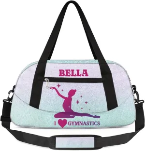 Personalized Dance Bag Gym Bag for Girl, Custom Sport Duffel Bag Weekender Bags Travel Duffel Bag Gymnastics Purple