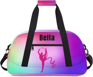 Personalized Dance Bag Gym Bag for Girl,Custom Sport Duffel Bag Weekender Bags Travel Duffel Bag Gymnastics (Multicolor 1), Option 8