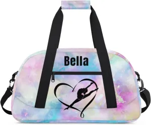 Personalized Dance Bag Gym Bag for Girl,Custom Sport Duffel Bag Weekender Bags Travel Duffel Bag Gymnastics (Multicolor 7), Option 14