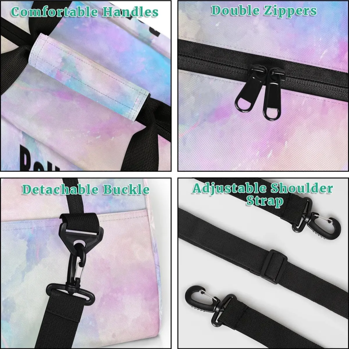 Personalized Dance Bag Gym Bag for Girl,Custom Sport Duffel Bag Weekender Bags Travel Duffel Bag Gymnastics (Multicolor 7), Option 14