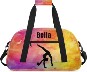 Personalized Dance Bag Gym Bag for Girl,Custom Sport Duffel Bag Weekender Bags Travel Duffel Bag Gymnastics (Multicolor 8), Option 15