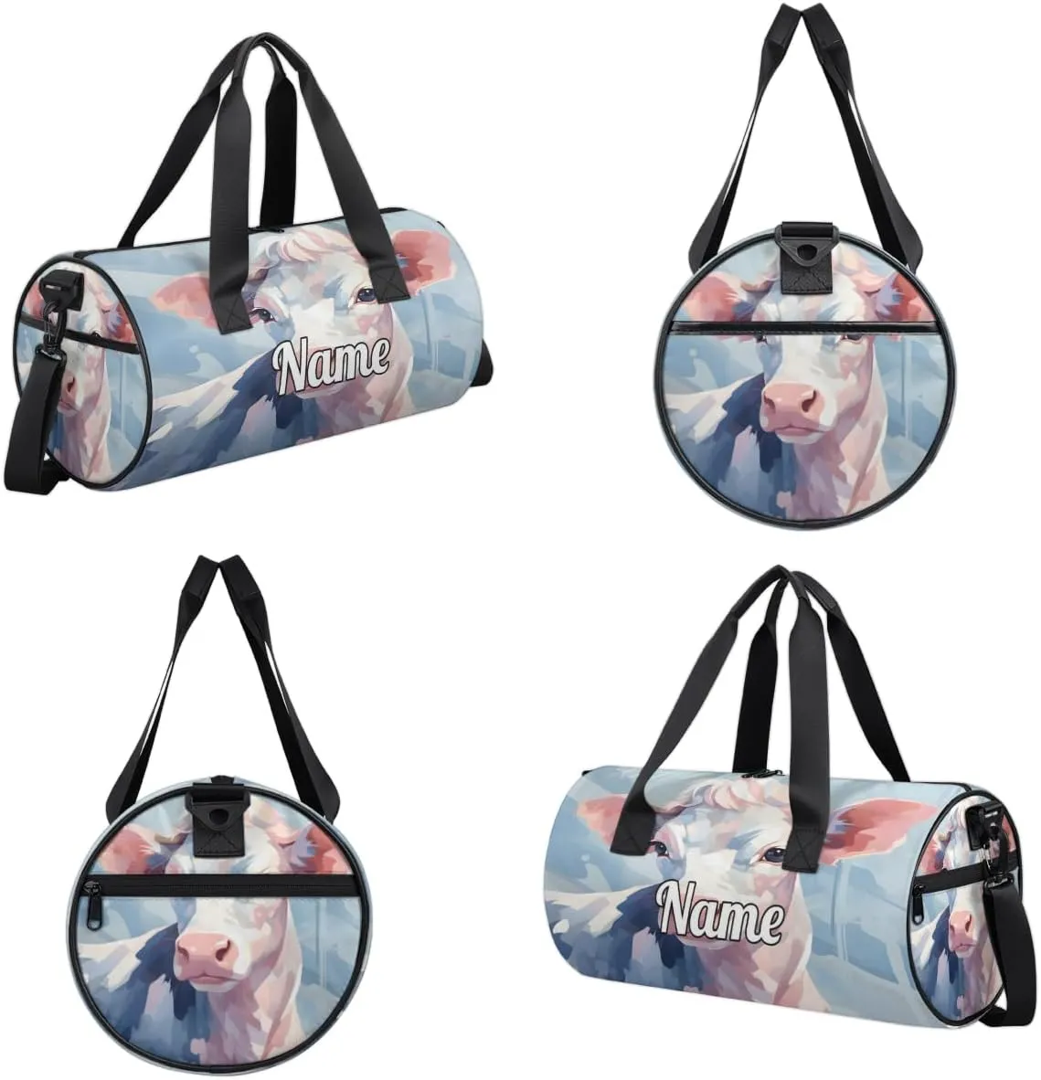Personalized Dance Bag Gymnastics Sport Duffel Bag Custom Ballet Bags Overnight Weekender Bag Waterproof Cheerleader Bag, Funny Cattle