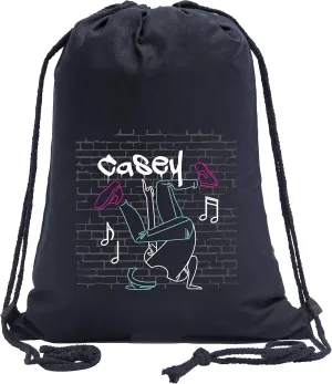 Personalized Dance Cotton Backpack | Custom Dance Bag | Hip Hop Canvas Bag