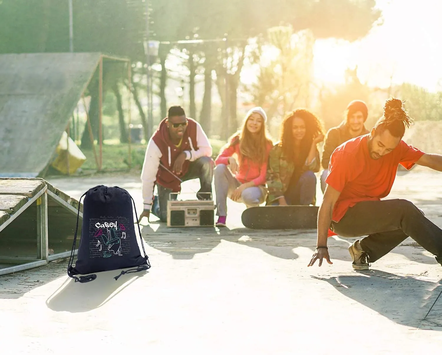 Personalized Dance Cotton Backpack | Custom Dance Bag | Hip Hop Canvas Bag