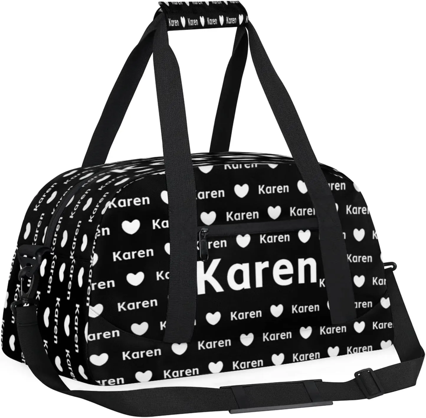 Personalized Dance Duffel Bag with Name Custom Sport Gym Travel Bags for Women Men, Customized Overnight Bags Weekender Bag, Black