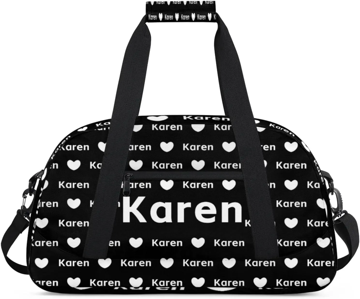 Personalized Dance Duffel Bag with Name Custom Sport Gym Travel Bags for Women Men, Customized Overnight Bags Weekender Bag, Black