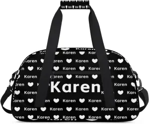 Personalized Dance Duffel Bag with Name Custom Sport Gym Travel Bags for Women Men, Customized Overnight Bags Weekender Bag, Black