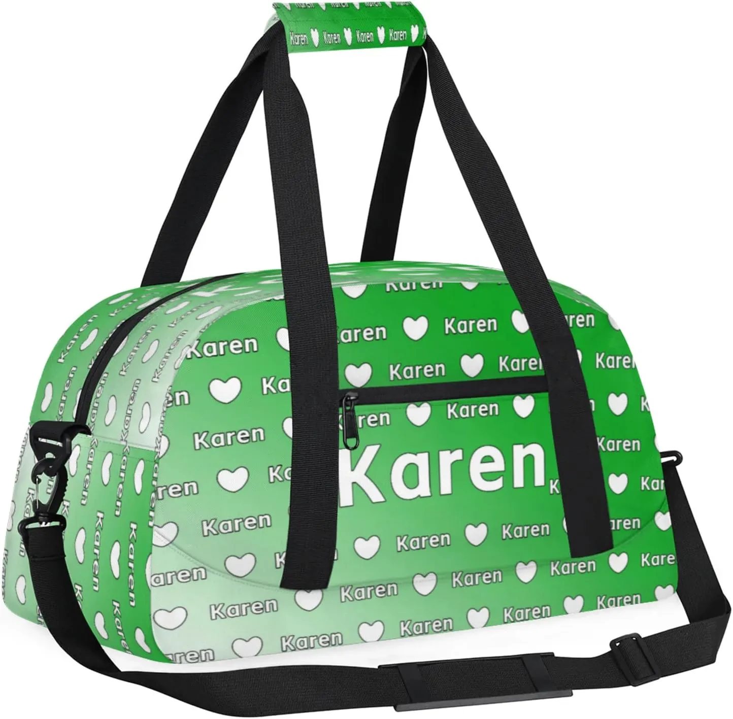 Personalized Dance Duffel Bag with Name Custom Sport Gym Travel Bags for Women Men, Customized Overnight Bags Weekender Bag, Grass Green Gradient