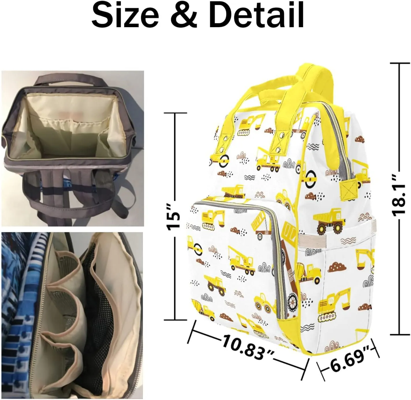Personalized Diaper Bag Backpack Tote,Safari Jungle Animal,Custom Diaper Bags for Shower Gift 10.83"x6.69"x15"