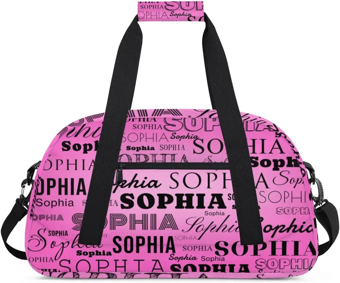 Personalized Duffel Bag Custom Dance Bag for Girls Customized Kids Gymnastics Creative Name Ballet Bag Overnighter Travel Carry on Tote Sport for Boys Backpack Purple Plum