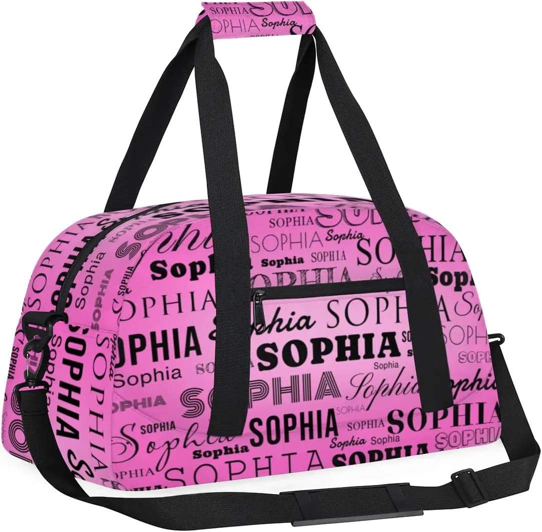 Personalized Duffel Bag Custom Dance Bag for Girls Customized Kids Gymnastics Creative Name Ballet Bag Overnighter Travel Carry on Tote Sport for Boys Backpack Purple Plum