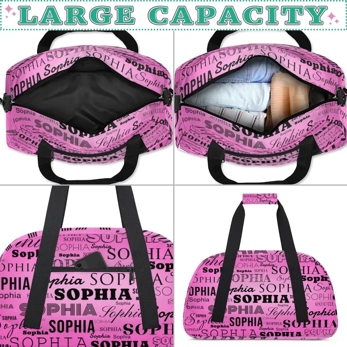 Personalized Duffel Bag Custom Dance Bag for Girls Customized Kids Gymnastics Creative Name Ballet Bag Overnighter Travel Carry on Tote Sport for Boys Backpack Purple Plum