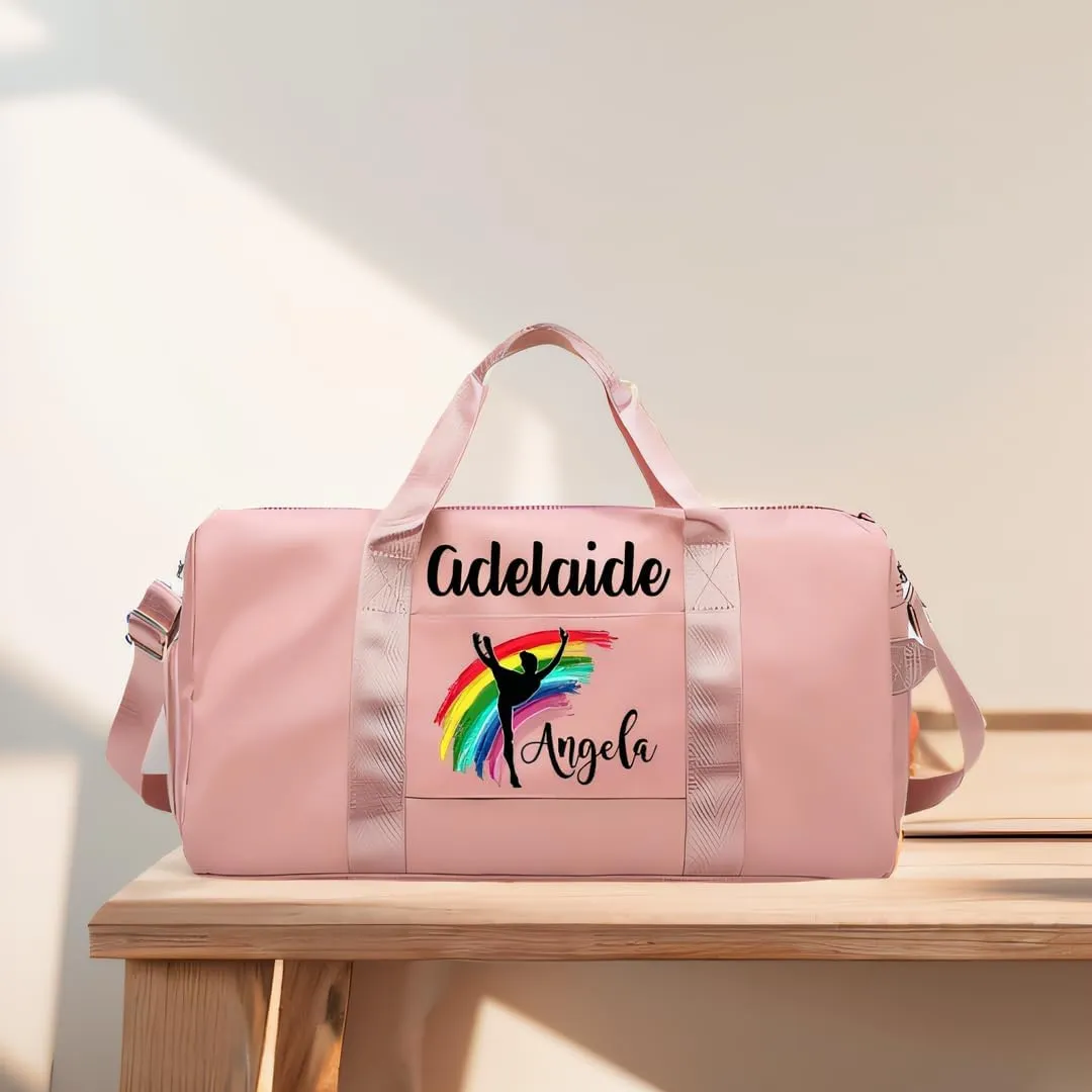 Personalized Duffel Bag Custom Dance Gym Bag Travel Bags Customized Embroidery Duffel Bags with Name Text for Women Men Girls, Black