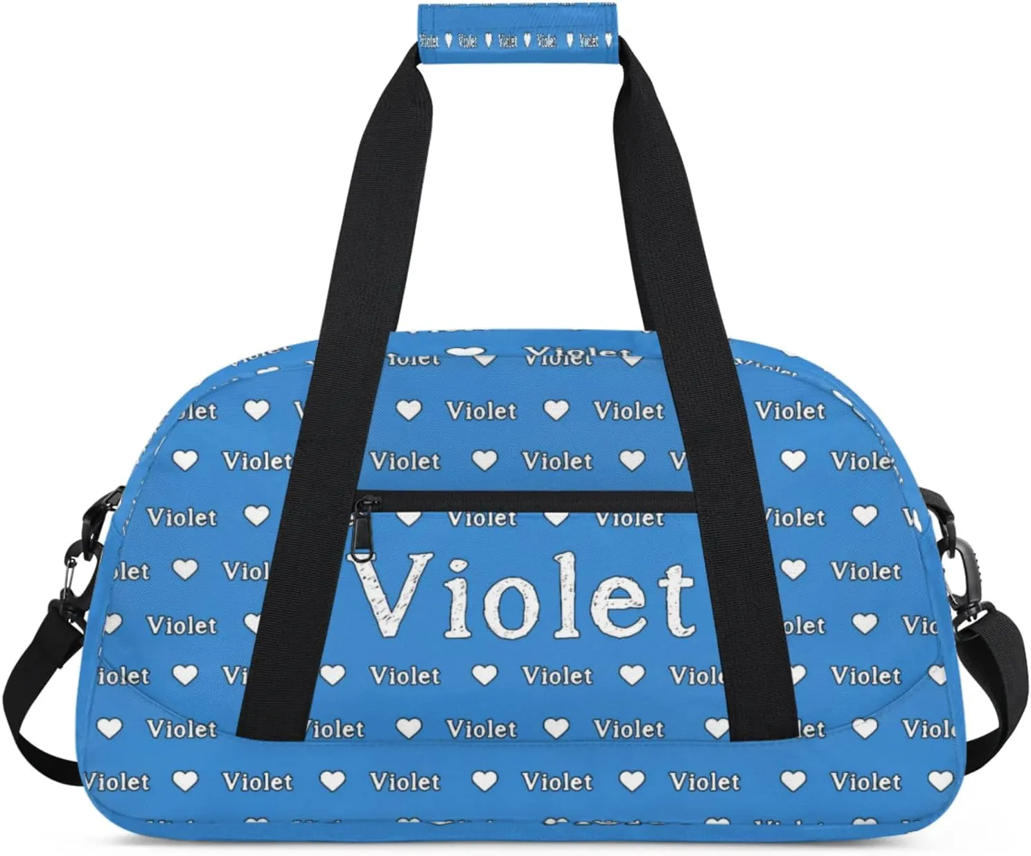 Personalized Duffel Bag Custom Sport Gym Travel Bags for Women Men, Customized Name Overnight Bags Weekender Bag, Blue