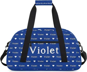 Personalized Duffel Bag Custom Sport Gym Travel Bags for Women Men, Customized Name Overnight Bags Weekender Bag, Cobalt Blue