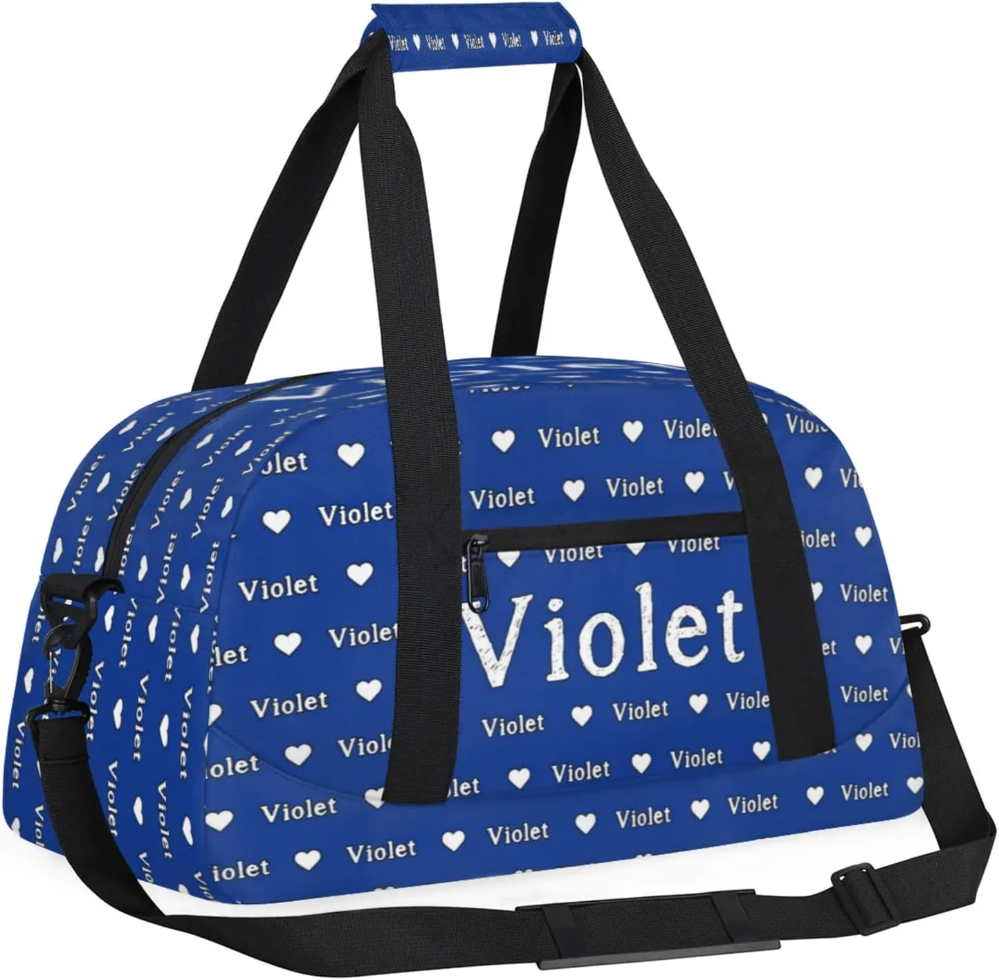 Personalized Duffel Bag Custom Sport Gym Travel Bags for Women Men, Customized Name Overnight Bags Weekender Bag, Cobalt Blue
