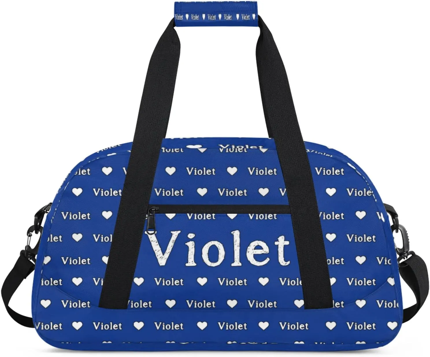 Personalized Duffel Bag Custom Sport Gym Travel Bags for Women Men, Customized Name Overnight Bags Weekender Bag, Cobalt Blue