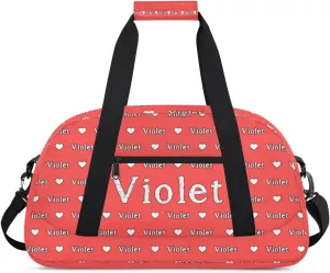 Personalized Duffel Bag Custom Sport Gym Travel Bags for Women Men, Customized Name Overnight Bags Weekender Bag, Coral Red
