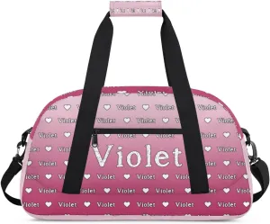 Personalized Duffel Bag Custom Sport Gym Travel Bags for Women Men, Customized Name Overnight Bags Weekender Bag, Dark Pink Gradient