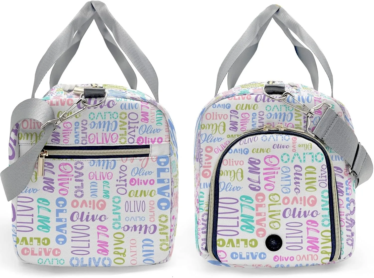 Personalized Duffel Bag with Name Custom Travel Bags for Woman Sports Gym Bag Wet Dry Pockets & Shoe Compartment Weekend Overnight Bag for Gift White
