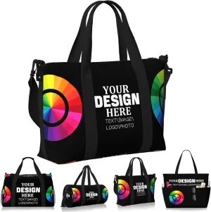 Personalized Duffle Bag, Custom Sport Gym Bags for Women Men, Customized Travel Bag Weekender Workout Bag with Photo Text Logo