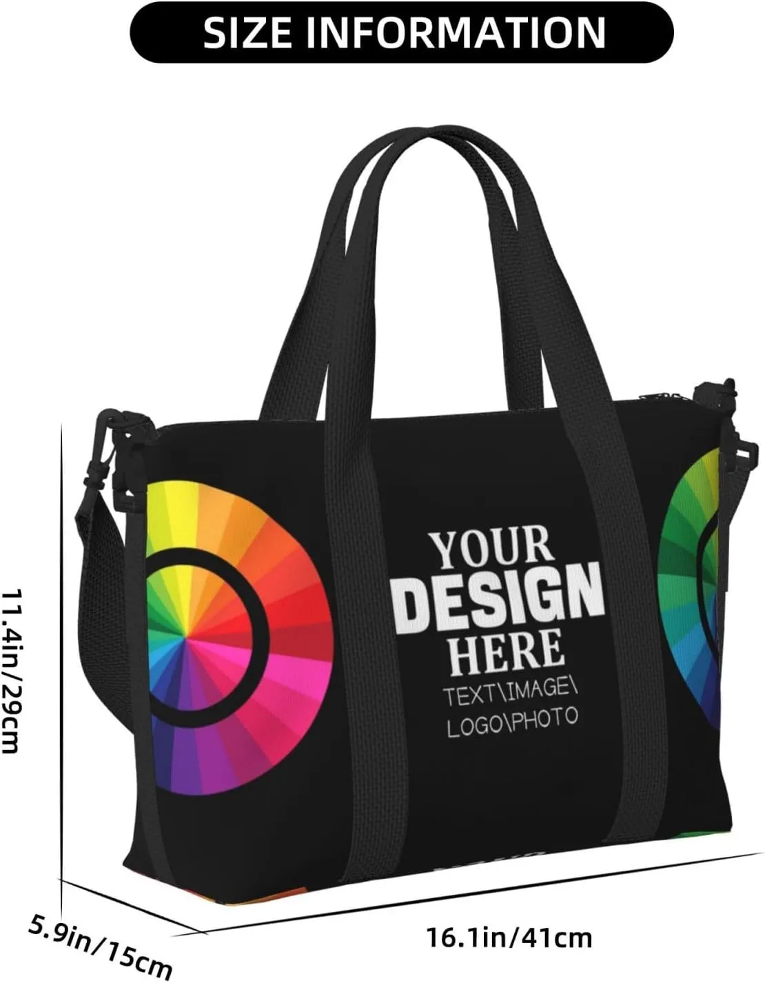 Personalized Duffle Bag, Custom Sport Gym Bags for Women Men, Customized Travel Bag Weekender Workout Bag with Photo Text Logo