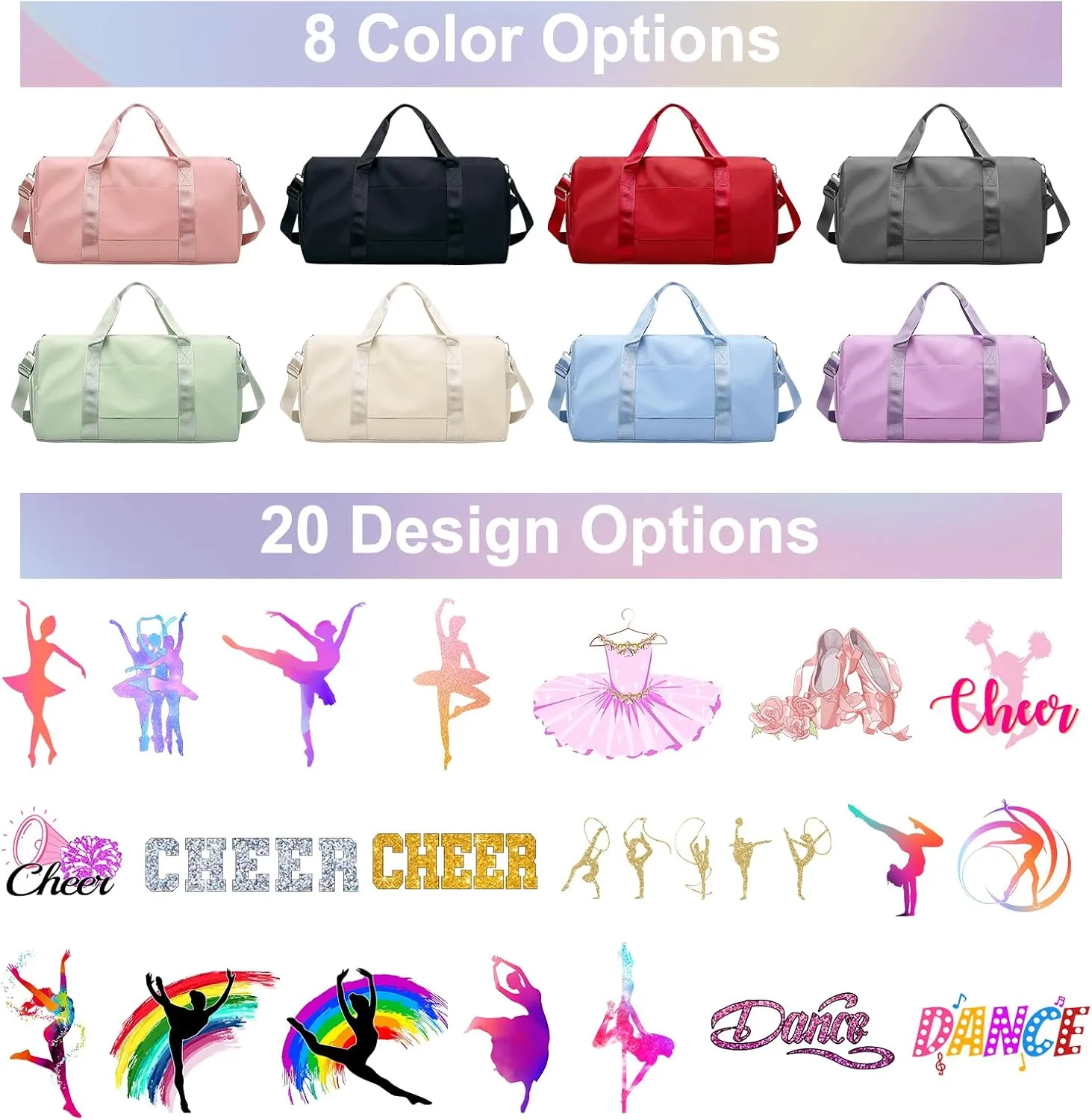 Personalized Duffle Bag Printed with Name Photo, Custom Duffle Gym Bags with Wet Dry Pockets & Shoe for Dance Sport Yoga,Personalized Gym Bag for Women Men,Personalized Travel Bag Black