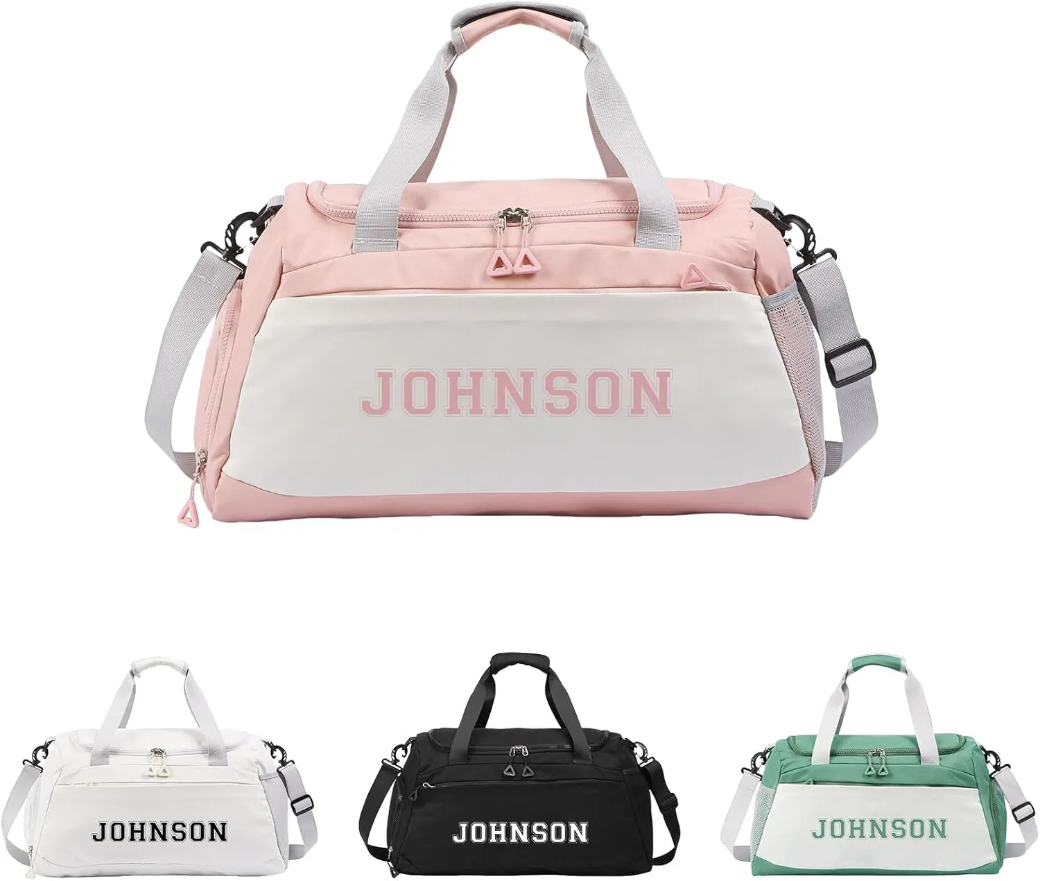 Personalized Duffle Bags for Women - Custom Name Sports Gym Bag with Wet Dry Pockets & Shoe Compartment, Travel Bags for Women Men