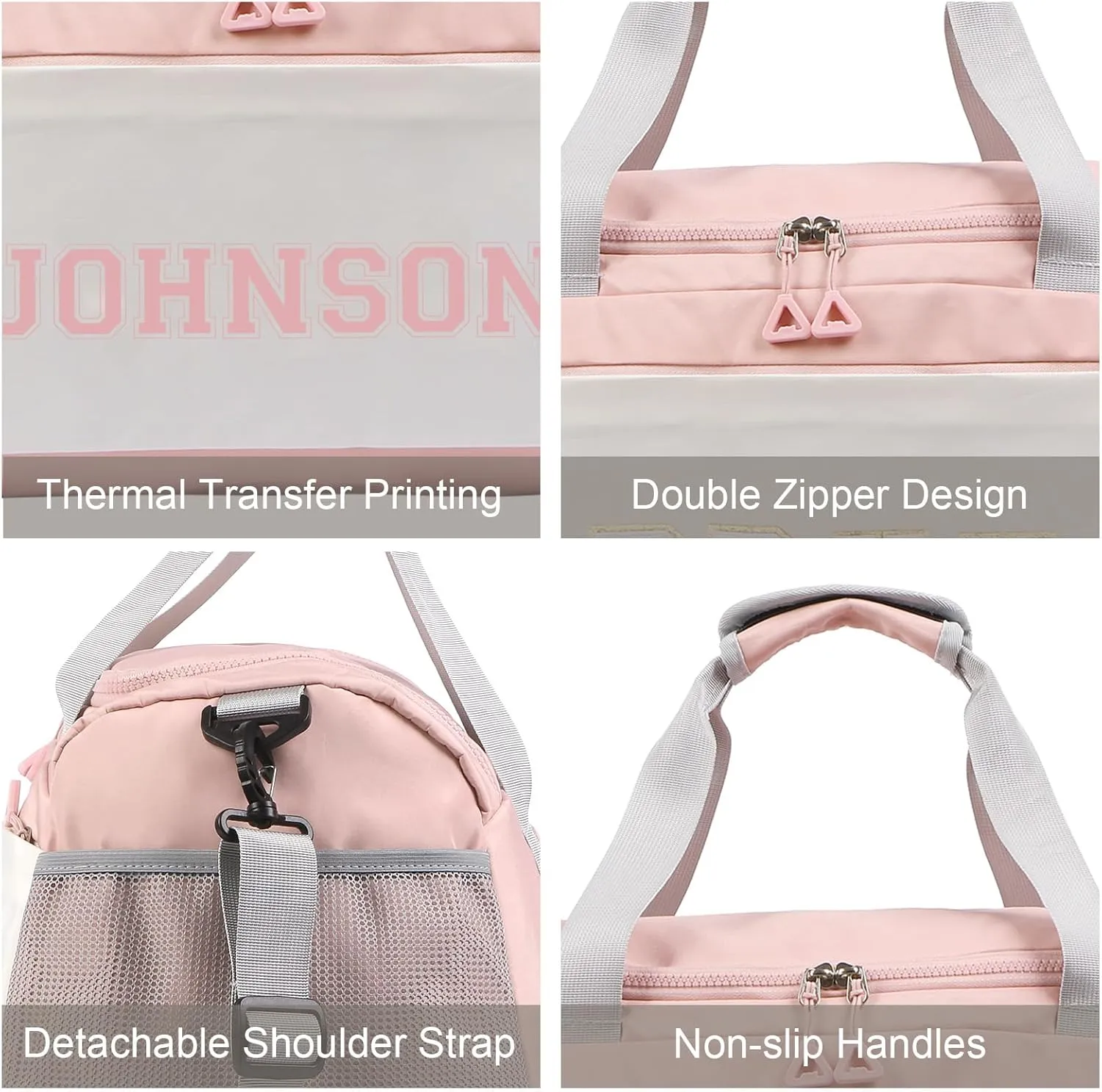 Personalized Duffle Bags for Women - Custom Name Sports Gym Bag with Wet Dry Pockets & Shoe Compartment, Travel Bags for Women Men