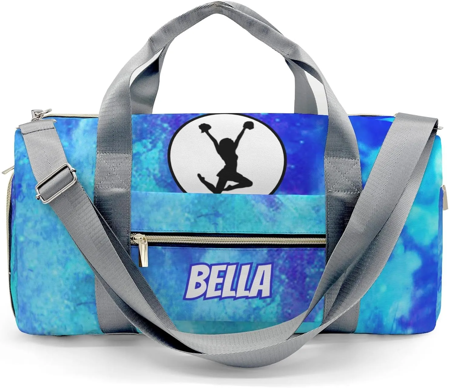 Personalized Gift Duffel Bag Cheerleader Watercolor Blue Travel in Style: Trendy Bags for Sport and Leisure